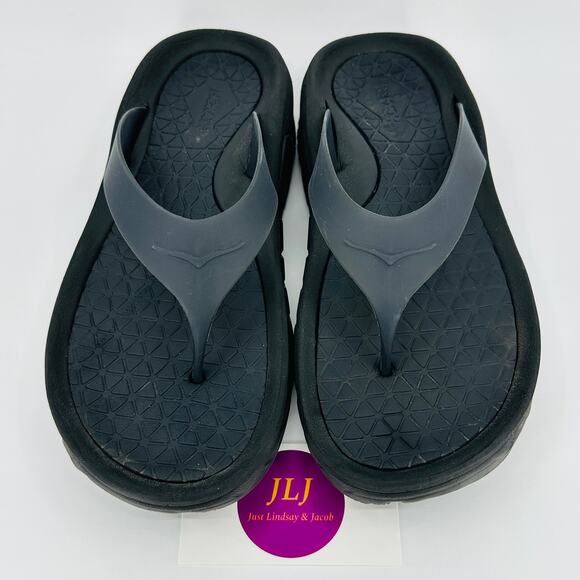 Hoka One One Men's Ora Recovery Flip Flop Thong Sandals Black Size 9/ 11 Women - Picture 3 of 11
